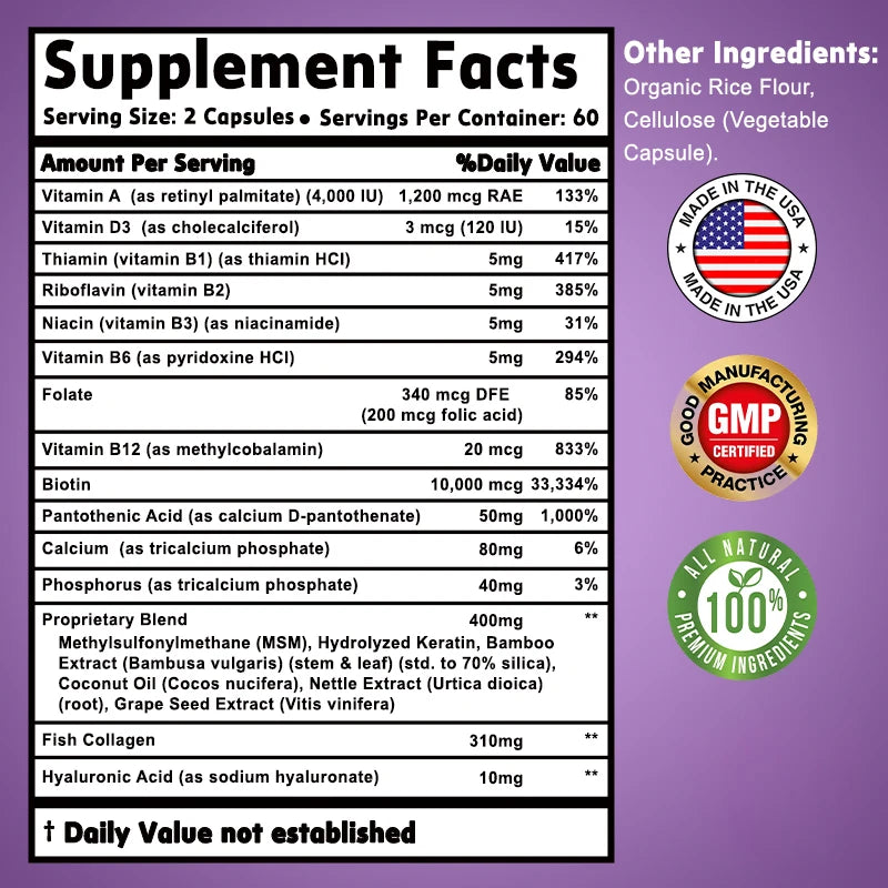 BIOTIN, COLLAGEN, KERATIN SUPPLEMENT